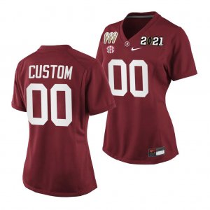 Women's Alabama Crimson Tide #00 Custom 3X CFP National Championship Crimson NCAA Special Edition College Football Jersey 2403ENUF2